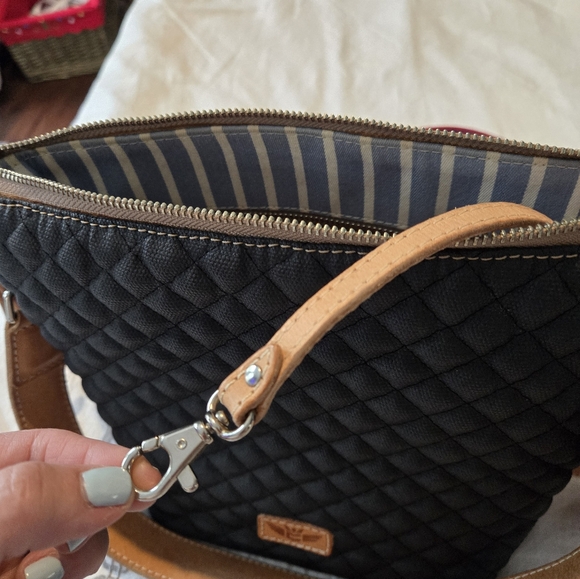 Embroidered Black Quilted Bag with Multicolor Strap - Picture 6 of 9